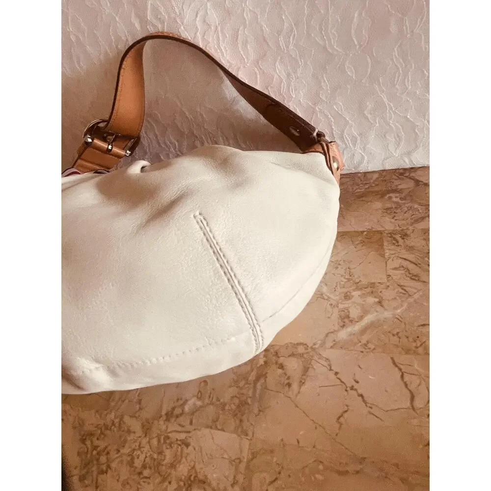 Coach Ergo Pleated hobo/soho white Leather Shoulder Bag F19730